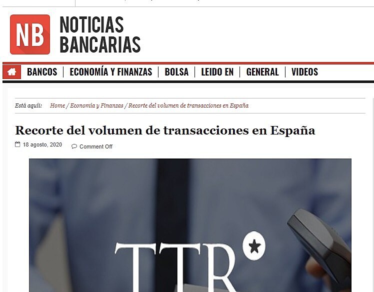 Recorte del volumen de transacciones en Espaa